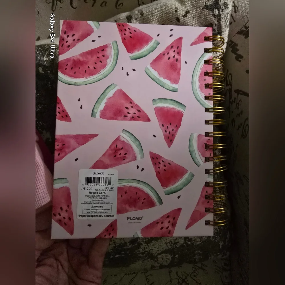 Watermelon Design Notebook & LOVE Sweatshirt Sz Medium NEW